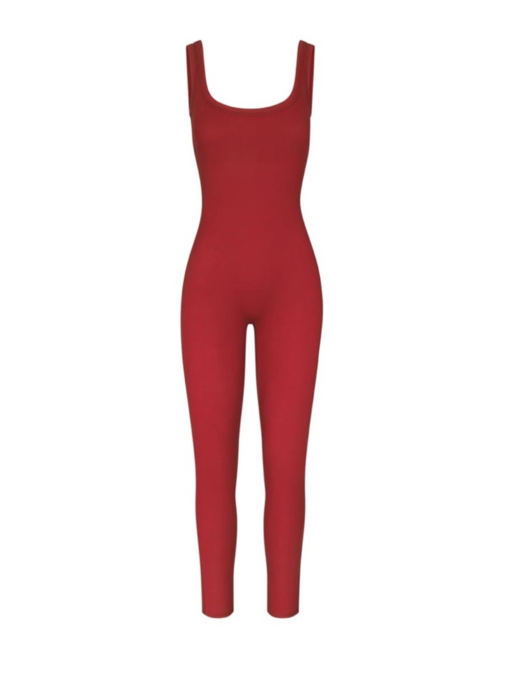 SKIMS Red Scoop-Neck Form-Fitting Jumpsuit